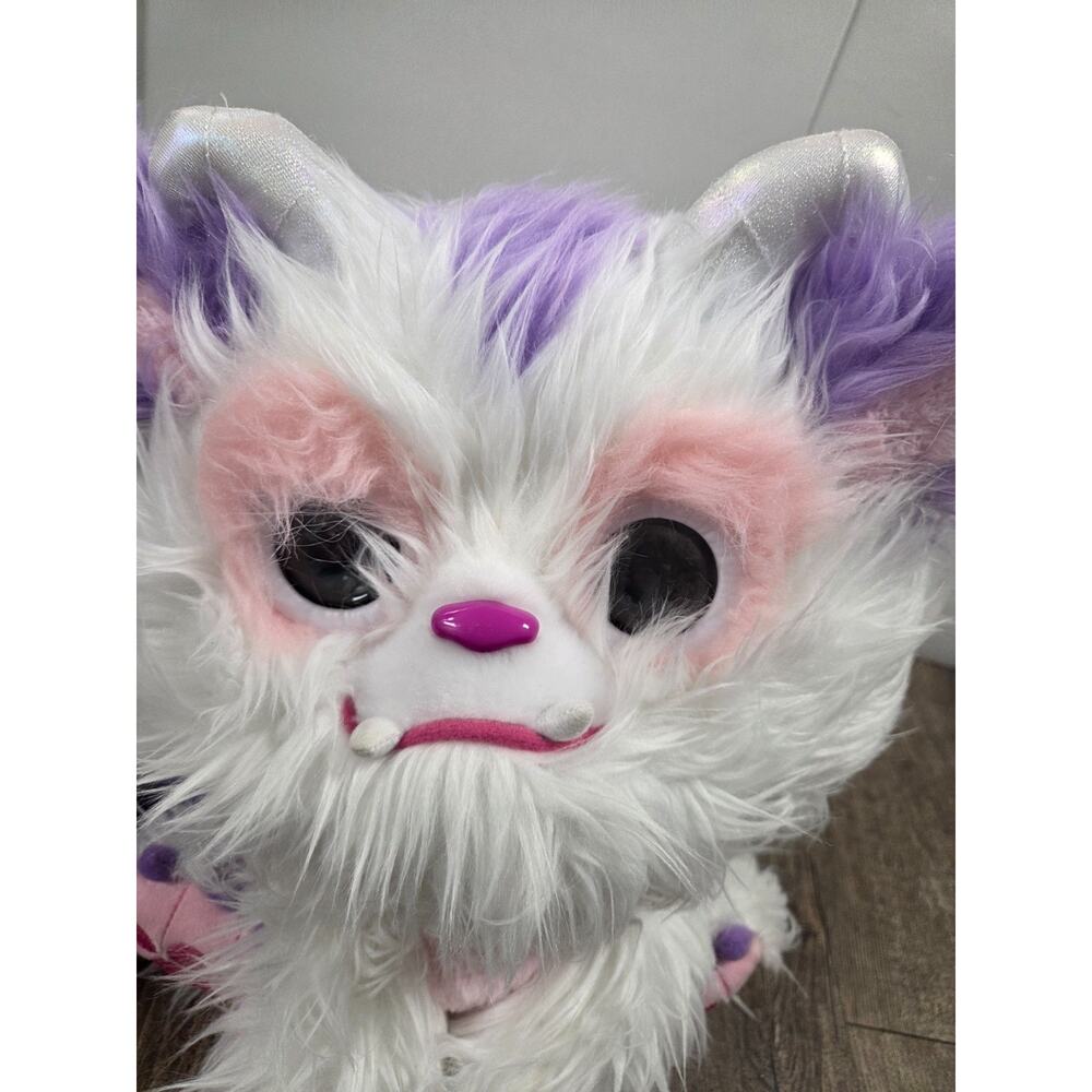 Furlings Aspen - 13" Interactive Plush Toy, 80+ Sounds & Animations White Purple - Picture 2 of 6